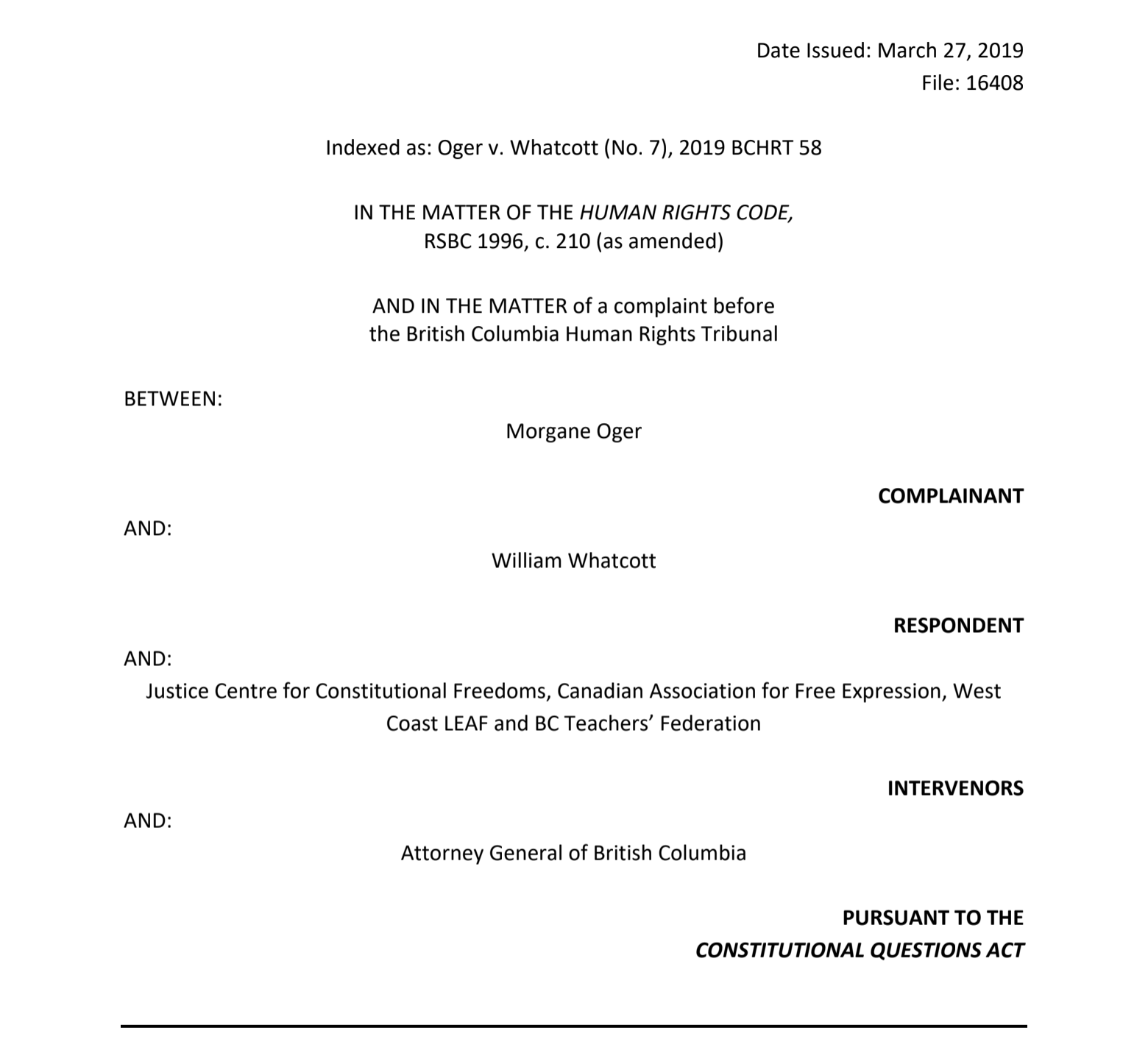 The significance of the Oger v Whatcott ruling